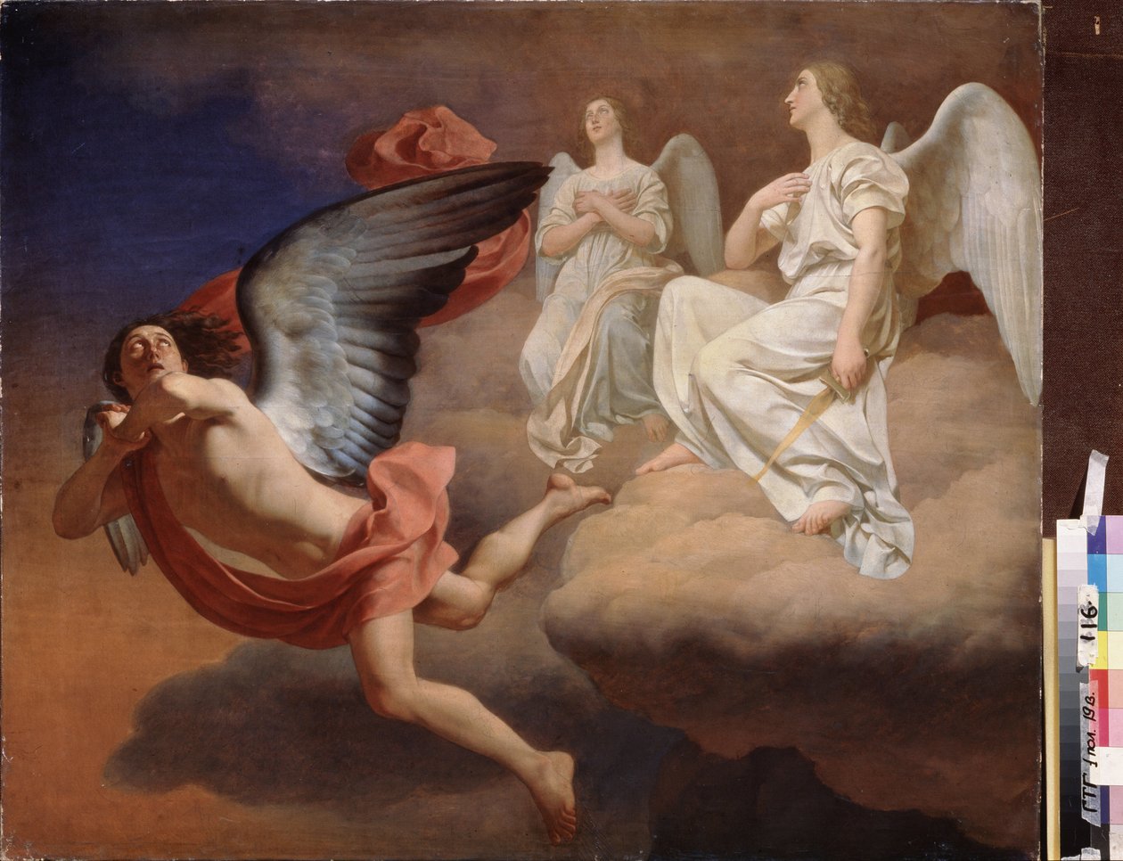 Abaddon et les anges. Friedrich Gottlieb Klopstock (1724-1803) messiade című költeménye. Peinture de Fjodor Szemionovics Zavjalov (Fyodor Zavialov) (1810-1856), huile sur toile, avant 1844. Art russe alkotó: Fyodor Semionovich Zavyalov