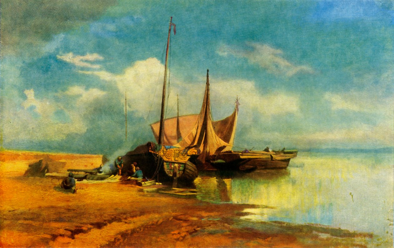 „Volgai táj”, 1870, 1965. alkotó: Fyodor Vasil