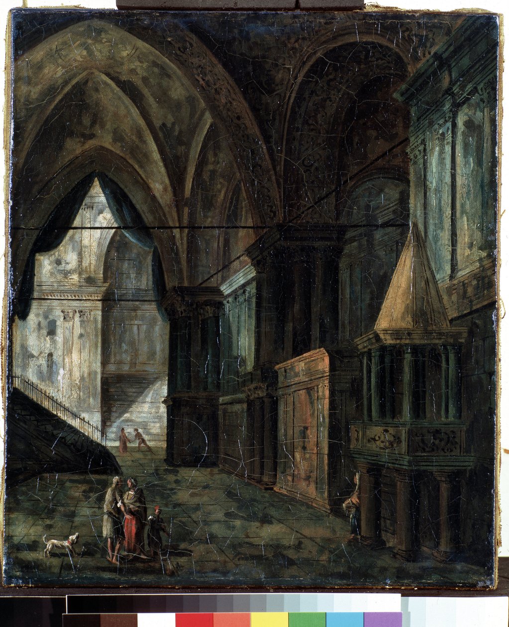 Egy katedrálisban (A katedrálisban). Fjodor Jakovlevics Alekszejev (1753-1824) festménye. Olaj, vászon, 35,5 x 30,5 cm alkotó: Fyodor Yakovlevich Alexeev