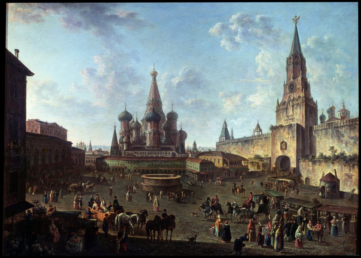 "A Vörös tér Moszkvában", 1801. alkotó: Fyodor Yakovlevich Alexeev