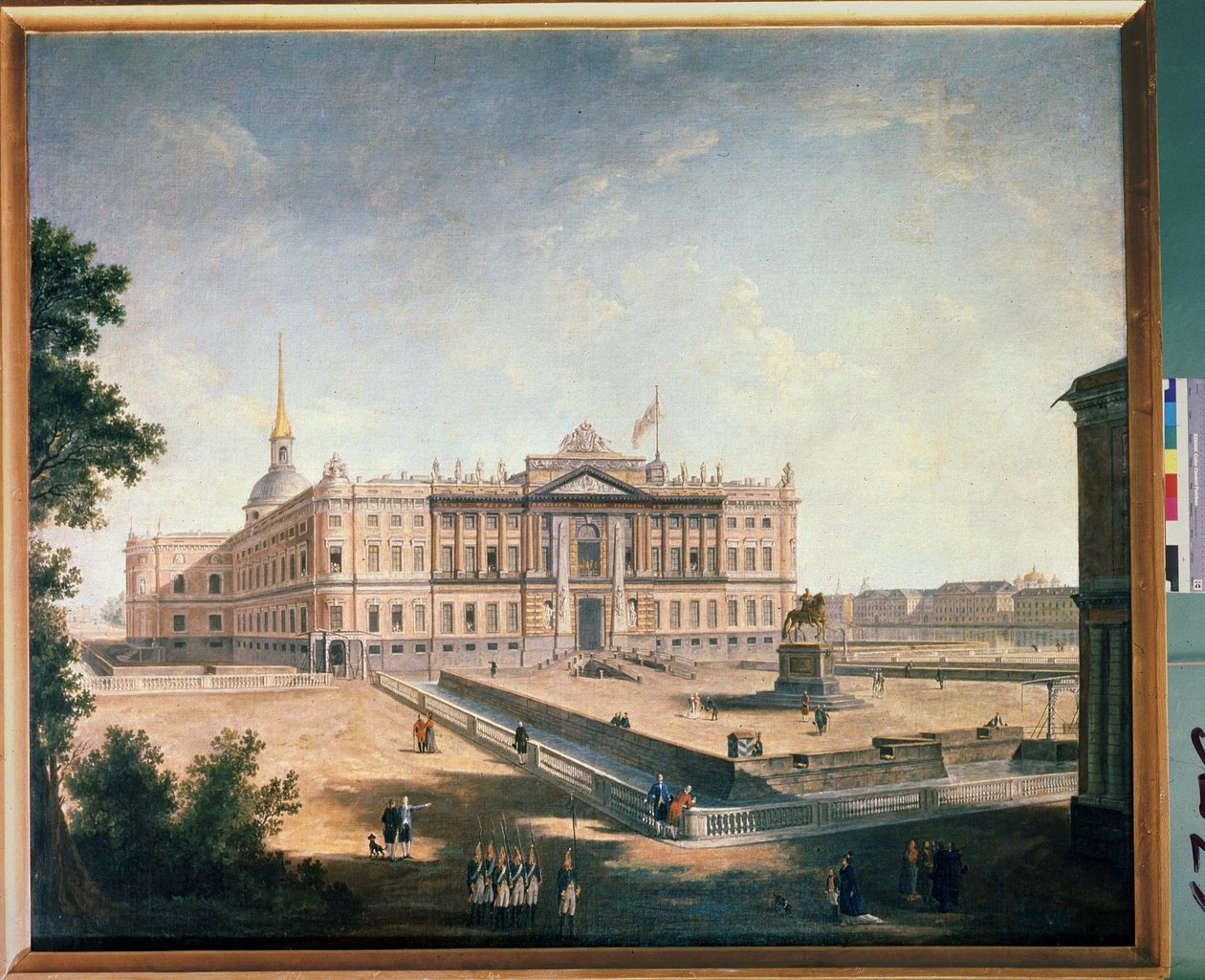 Kilátás a Mihály-palotára és a szentpétervári Connetable térre. Fjodor Jakovlevics Alekszejev (1753-1824) festménye. Olajfestmény alkotó: Fyodor Yakovlevich Alexeev
