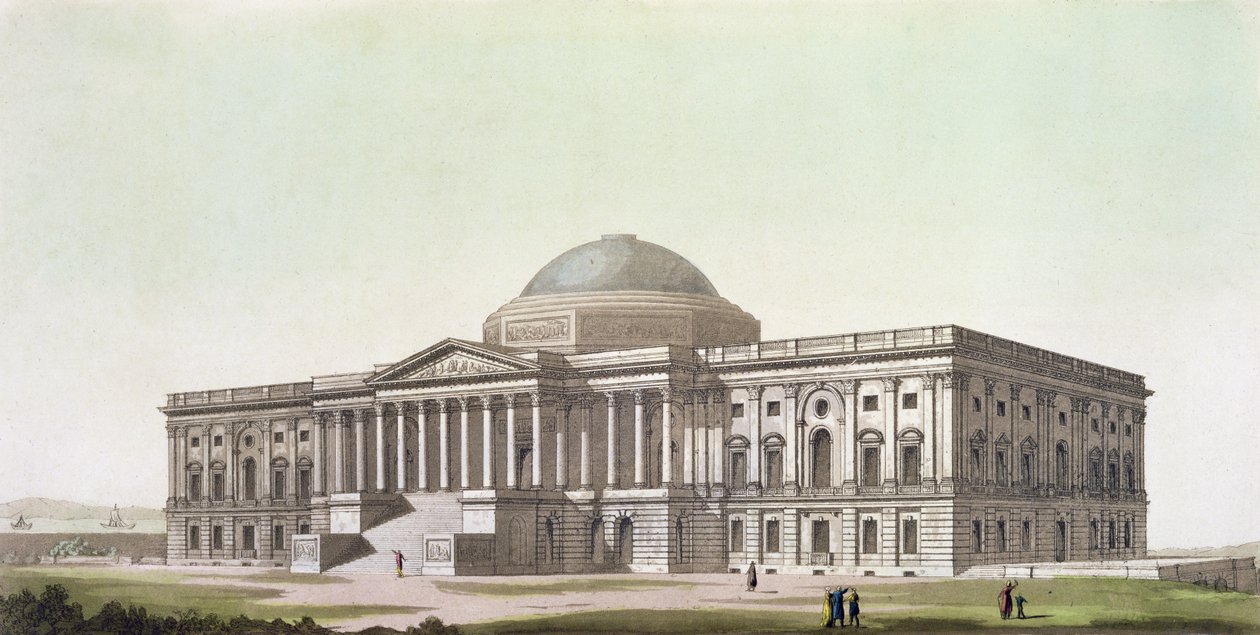 Washington, The Capitol, Jules Ferrario „Le Costume Ancien et Moderne” című művéből, 1820 körül alkotó: G. Castellini