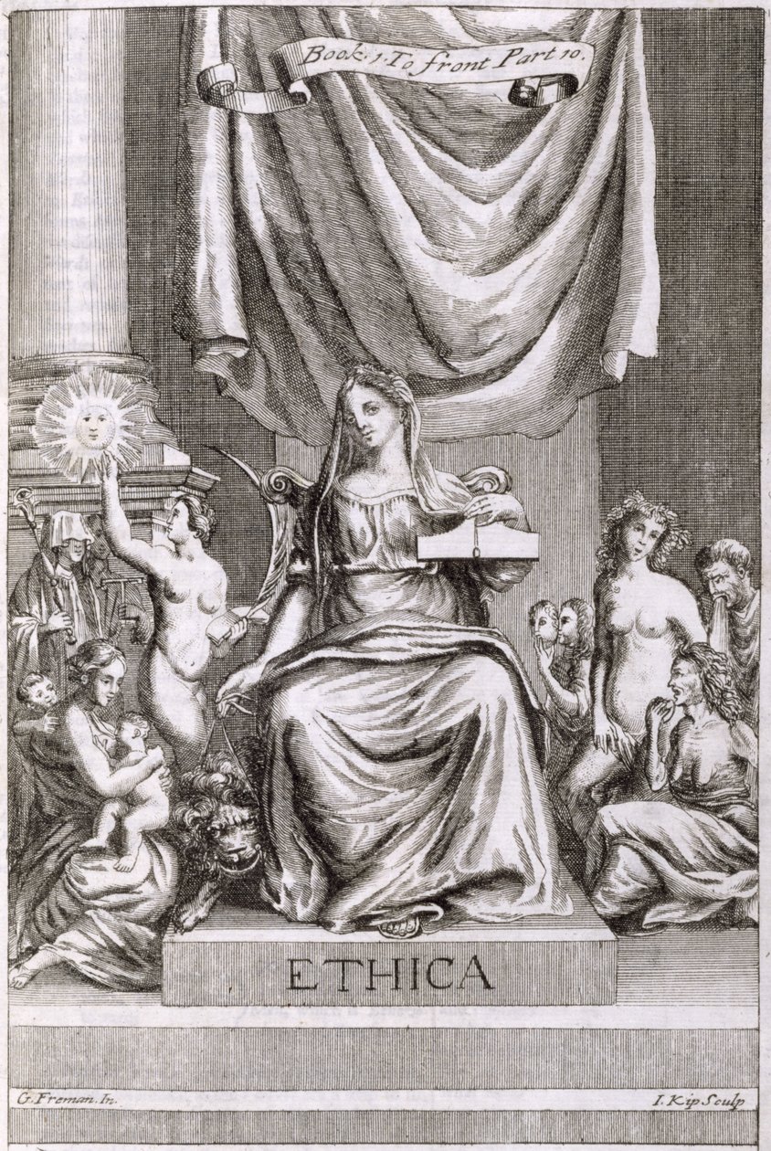 Etika, Anthony Le Grand „A filozófia alapelvei” 1. könyvének 10. részének előlapja, vésette Johannes Kip (165253-1722), 1694 alkotó: G Freman