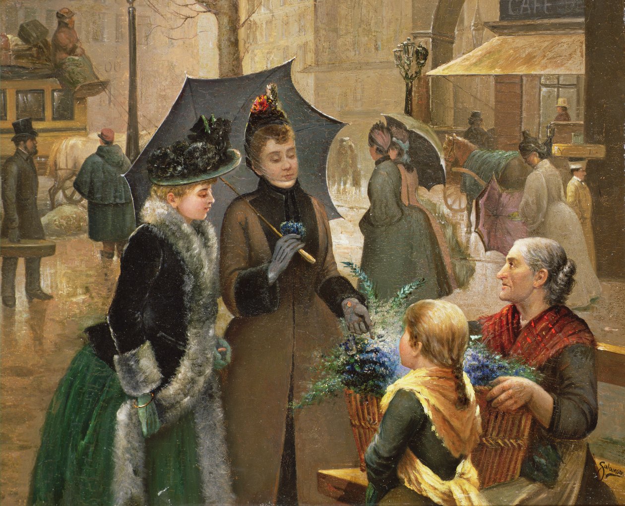 Virágvásárlás, XIX alkotó: G. Salanson