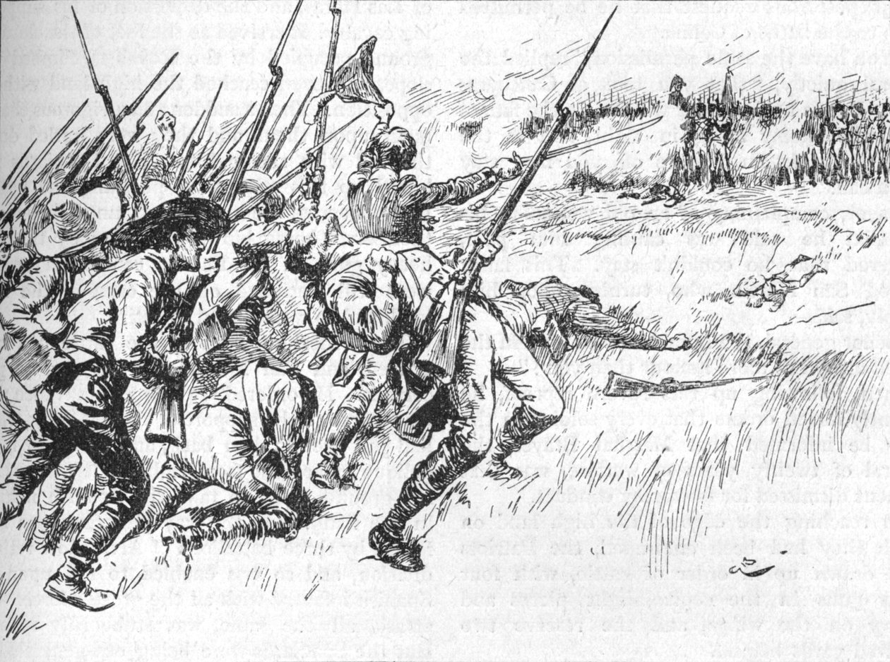 Az Alvarado vezetése alatt álló hadosztály átkelt az alacsony talajon, 1902 alkotó: GB