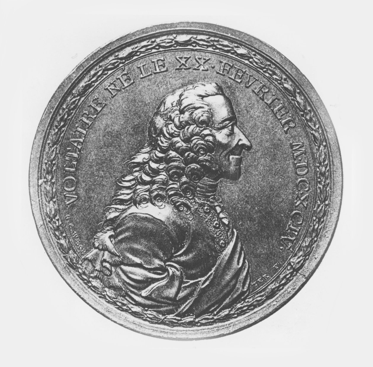 Voltaire medalion, 1770 körül alkotó: G.C. Wachter