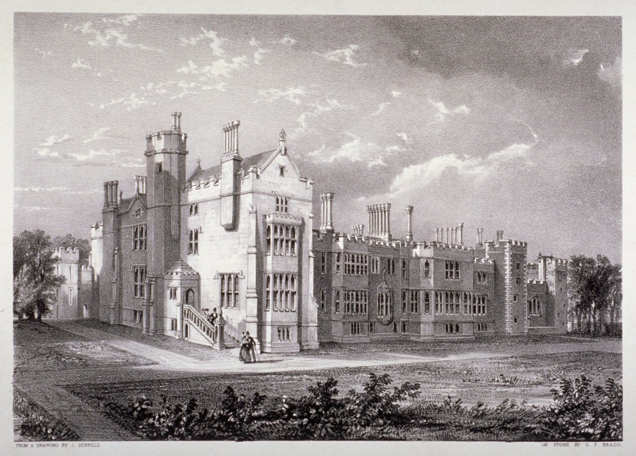 Kilátás a Lambeth-palotára, London, 1830 alkotó: GF Bragg