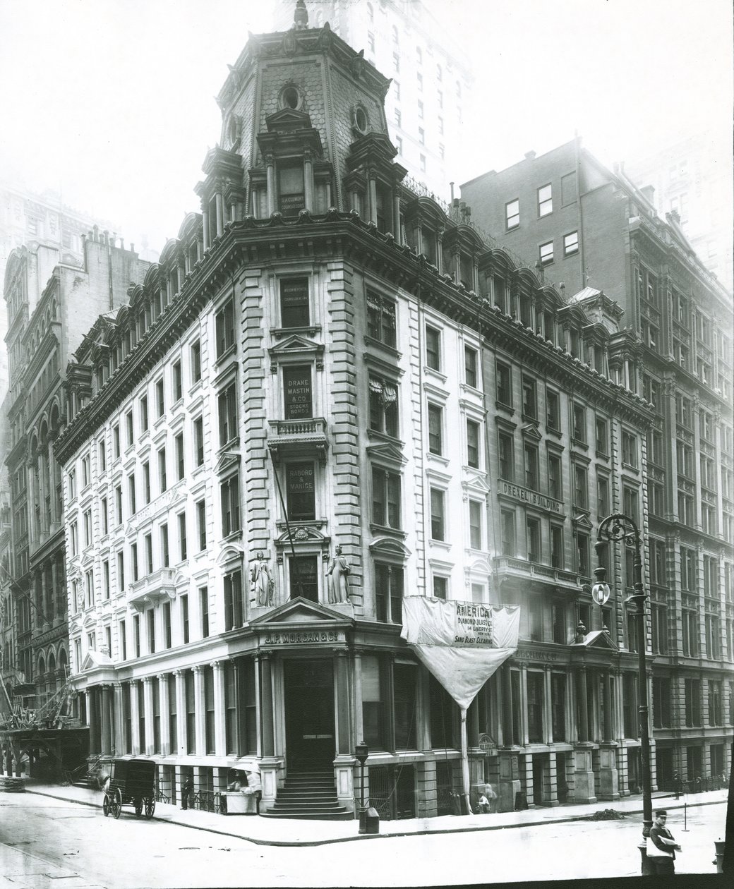 J.P. Morgan épület, Wall Street, New York City (zselatin ezüst fotó) alkotó: G.P. Hall und Sohn