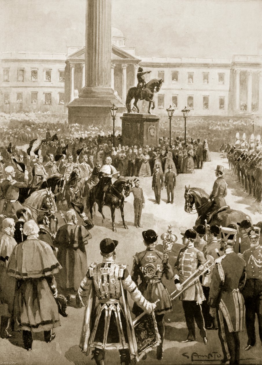A krími háború vége: A béke kihirdetése a Charing Crosson, 1856 áprilisában, a 