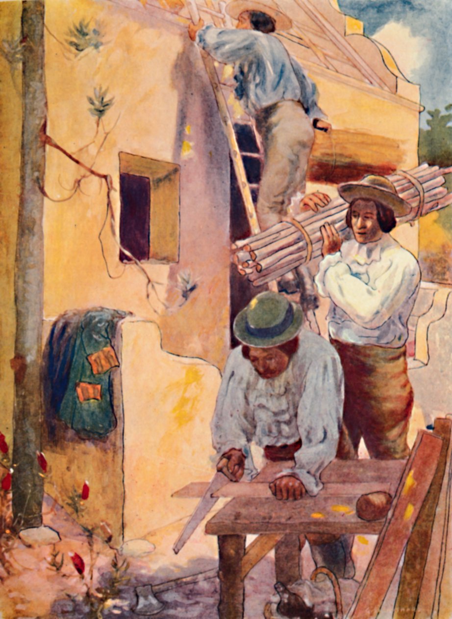 "Hugenóták tanyájukat építik", 1909 alkotó: GS Smithard