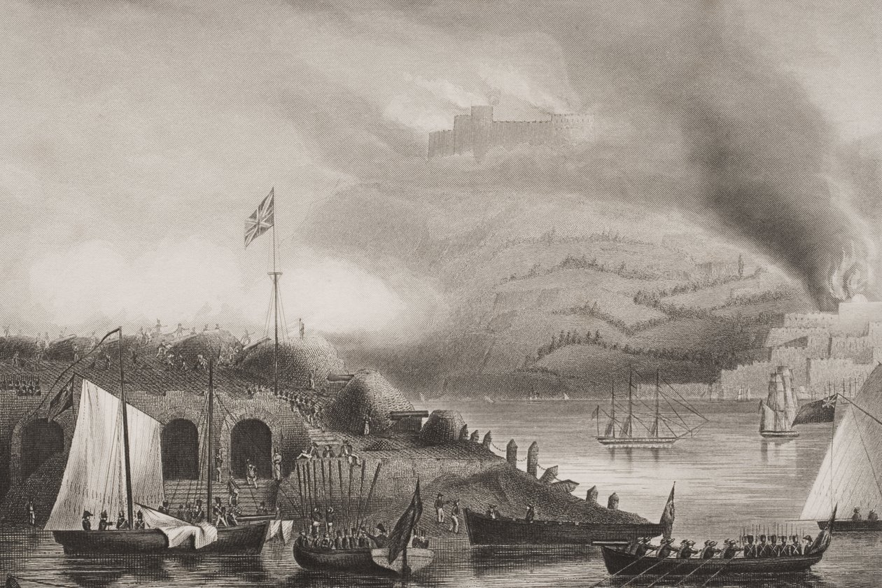 San Sebastian vihara, 1813. augusztus 31., Illusztráció az „Anglia tengeri és szárazföldi csatái” című művéből, Lieut. Williams ezredes (metszet) alkotó: G.W. Terry