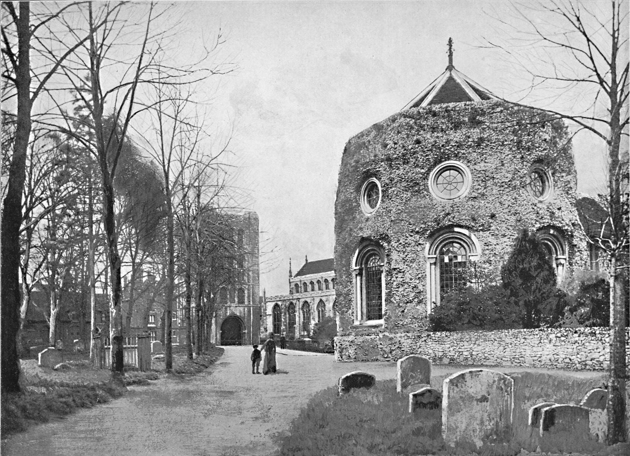 Bury St. Edmunds: Torony, templom és apátság, 1896 alkotó: G. A. Nichols