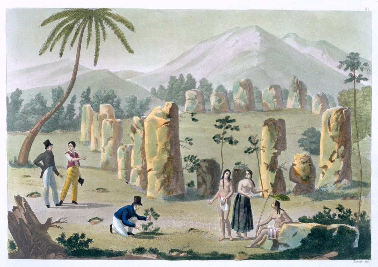 "Az ősök háza, Tinian szigete", 1820-1839 alkotó: G Bramati