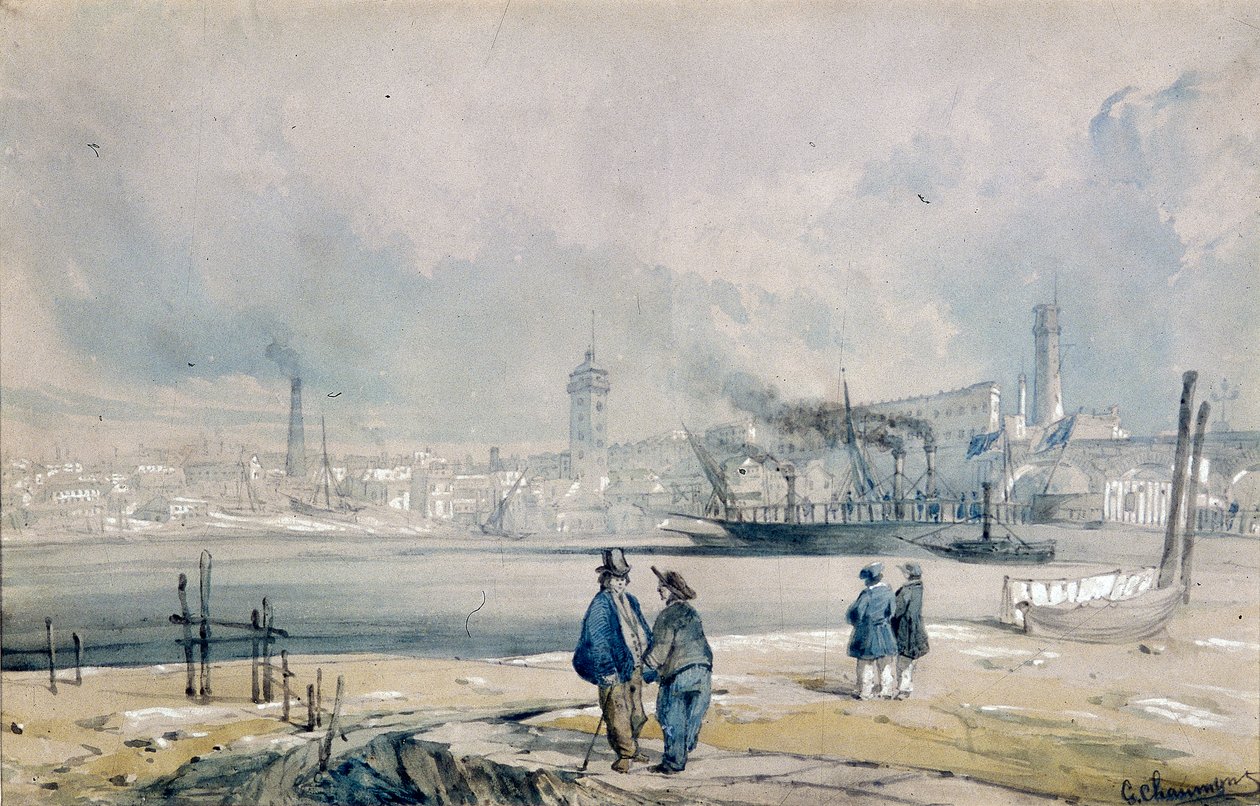 „The South Bank, with Waterloo Bridge”, London, 1847 alkotó: G Chaumont
