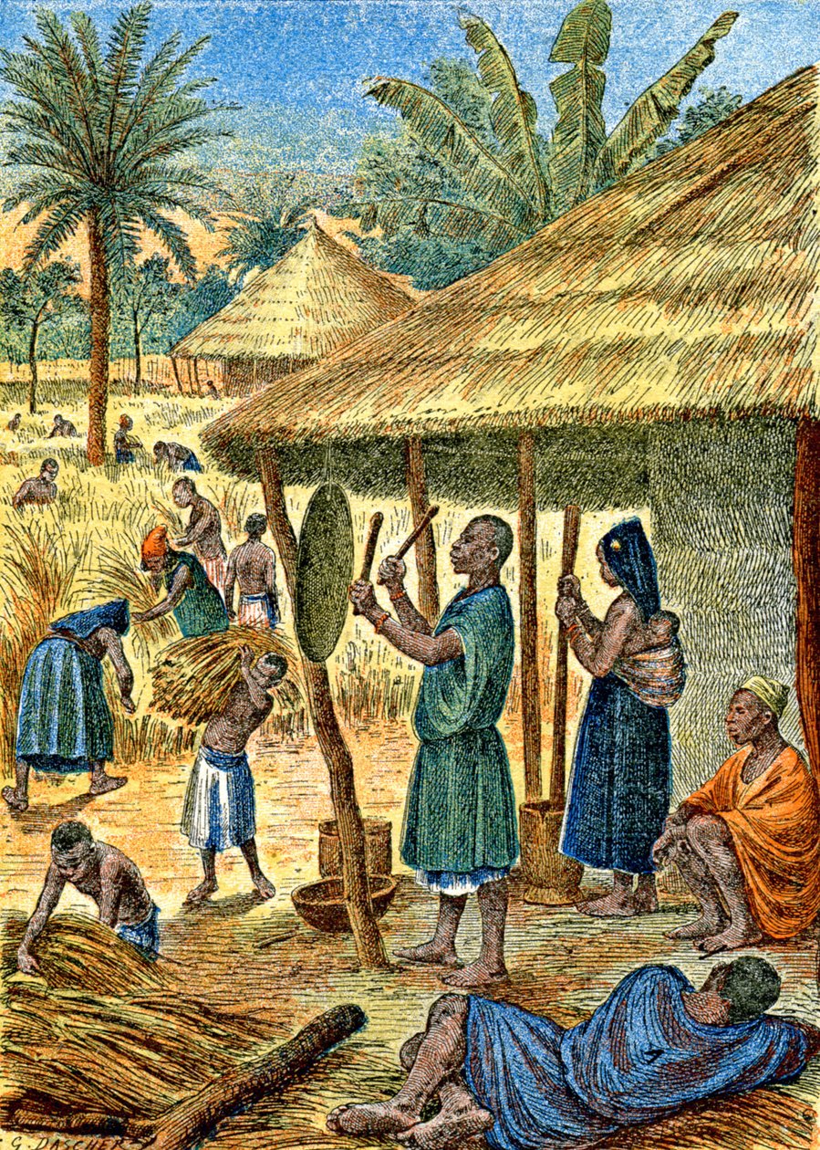Falu Szudánban, 1900-1910 körül (illusztráció) alkotó: G. Dascher