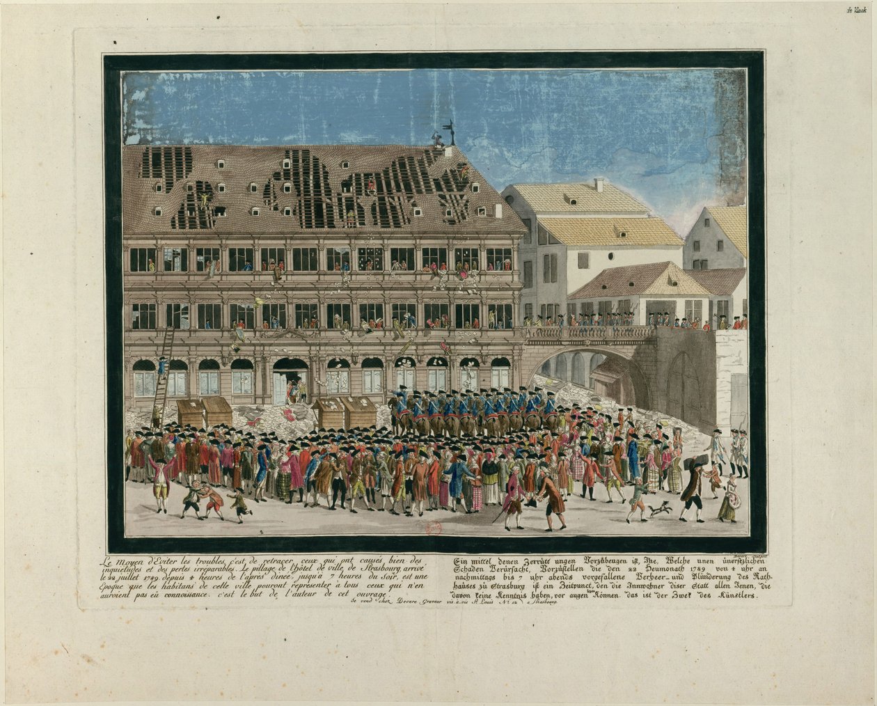 1789. július 21-i nap. A strasbourgi városháza lerohanása 1789. július 21-én, kb. 1790. alkotó: G. Devere