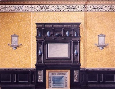 Tervezés az elülső szalonhoz, No.1 Grosvenor Crescent, London, 1850 körül alkotó: G. Hutchinson