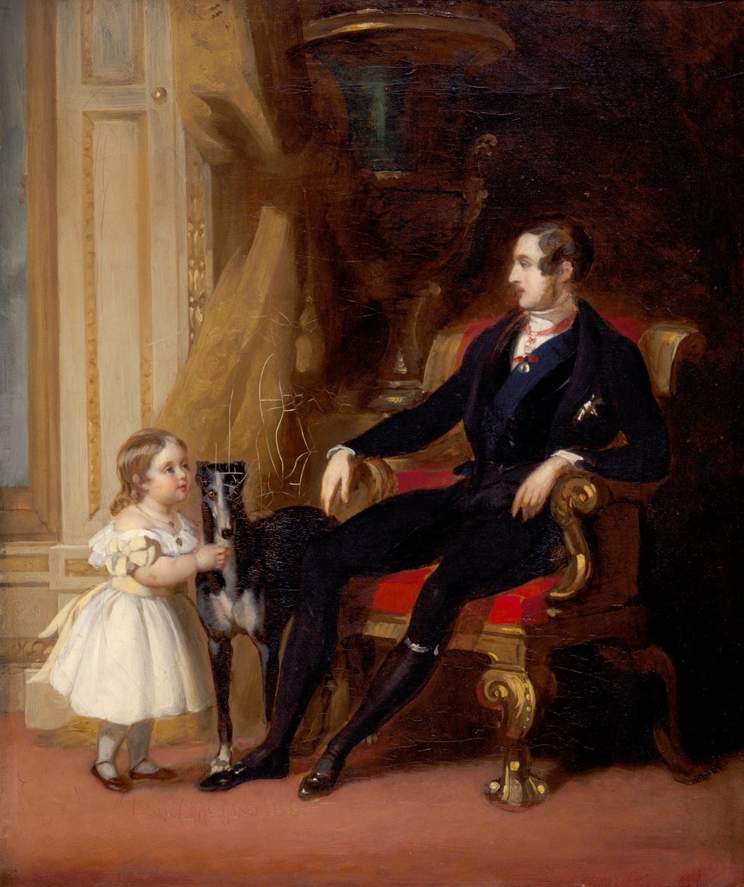 Albert Prince Consort Viktória hercegnővel és Eosszal, 1843 alkotó: G Lucas