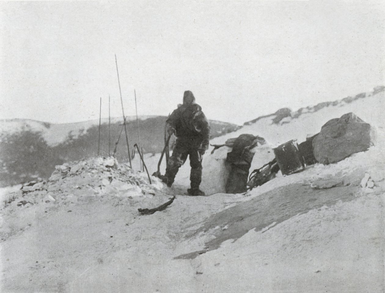 Browning az iglói ajtónál, 1912, 1913 alkotó: G. Murray Levick