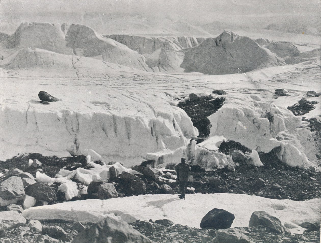 Megrepedt jég a Priestley-gleccser bejáratánál, c1911, 1913 alkotó: G. Murray Levick
