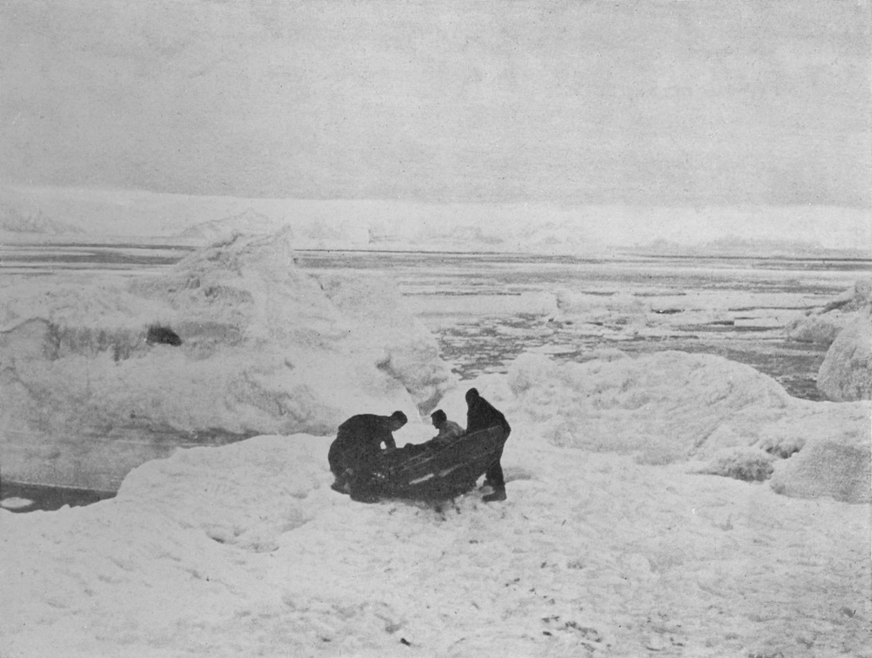 Babakocsi indítása, 1911, 1913. alkotó: G. Murray Levick