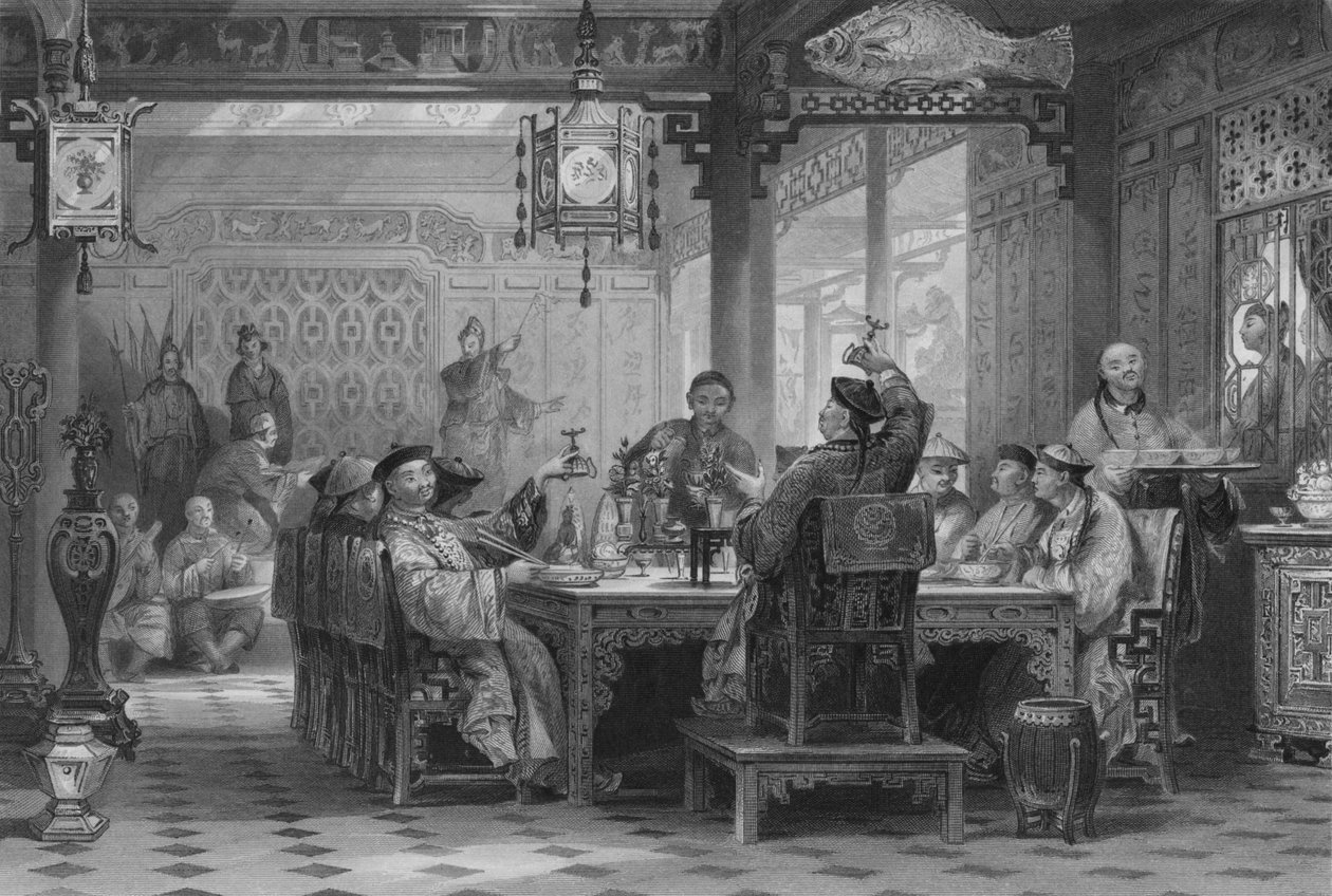Vacsora a Mandarins House-ban, 1843 alkotó: G. Paterson