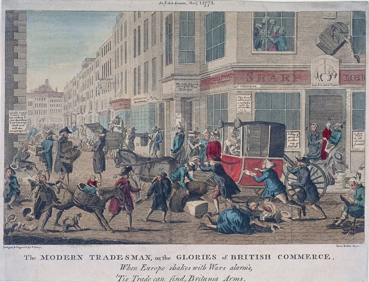 „A modern kereskedő, avagy a brit kereskedelem dicsősége”, 1774 alkotó: G Terry