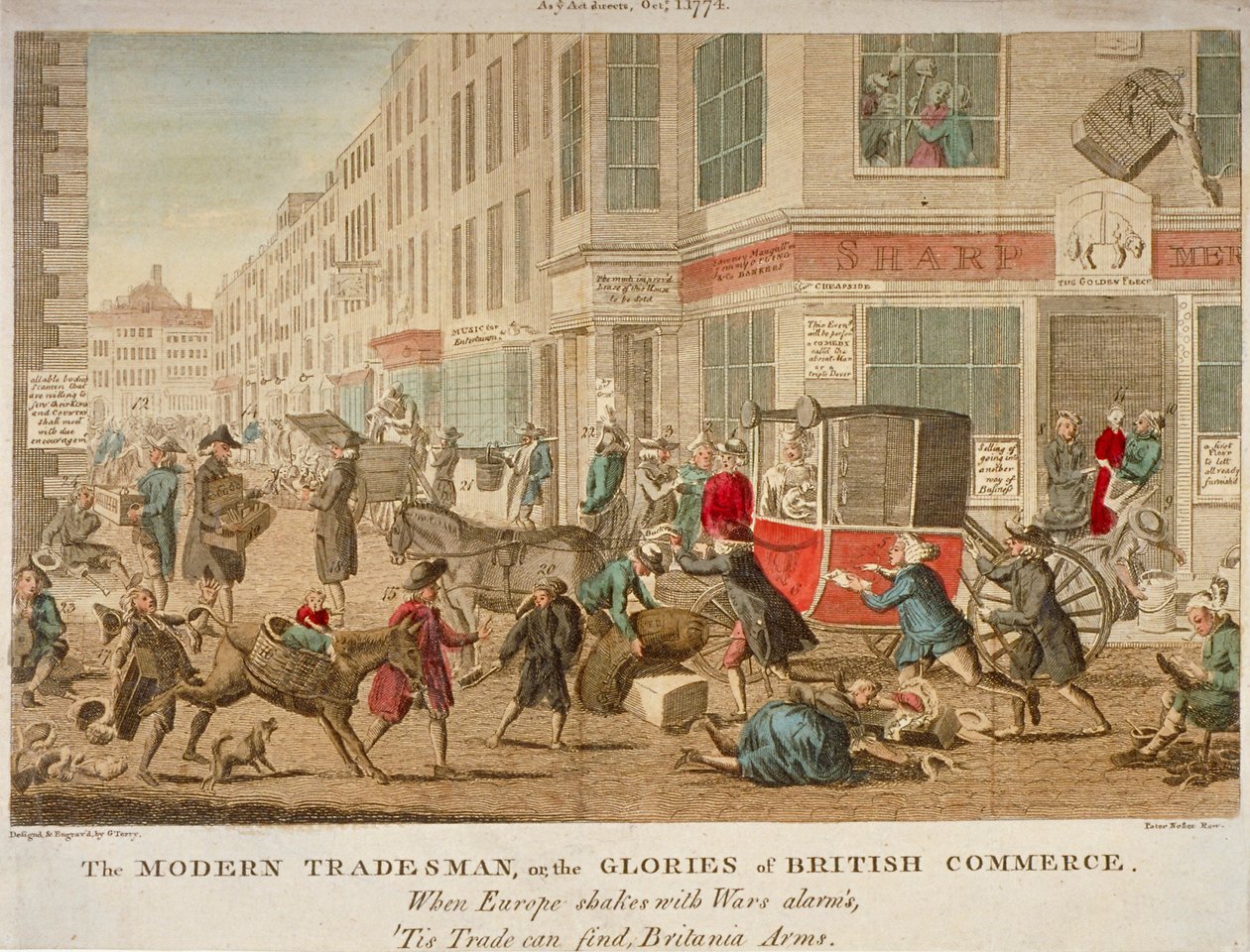 „A modern kereskedő, avagy a brit kereskedelem dicsősége”, 1774 alkotó: G Terry