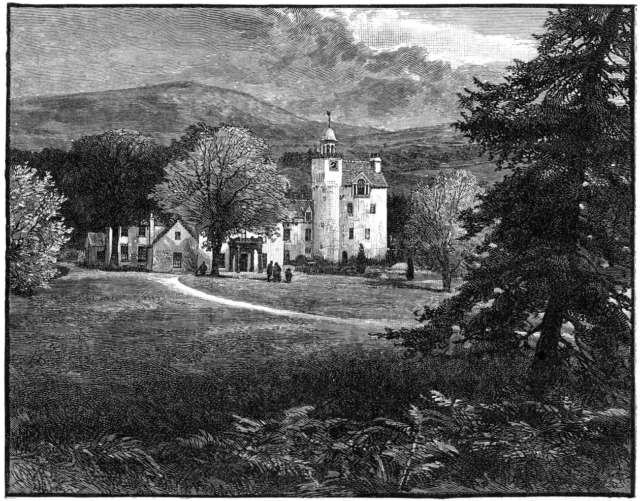 Abergeldie kastély, Aberdeenshire, Skócia, 1900 alkotó: G. W. Wilson and Company