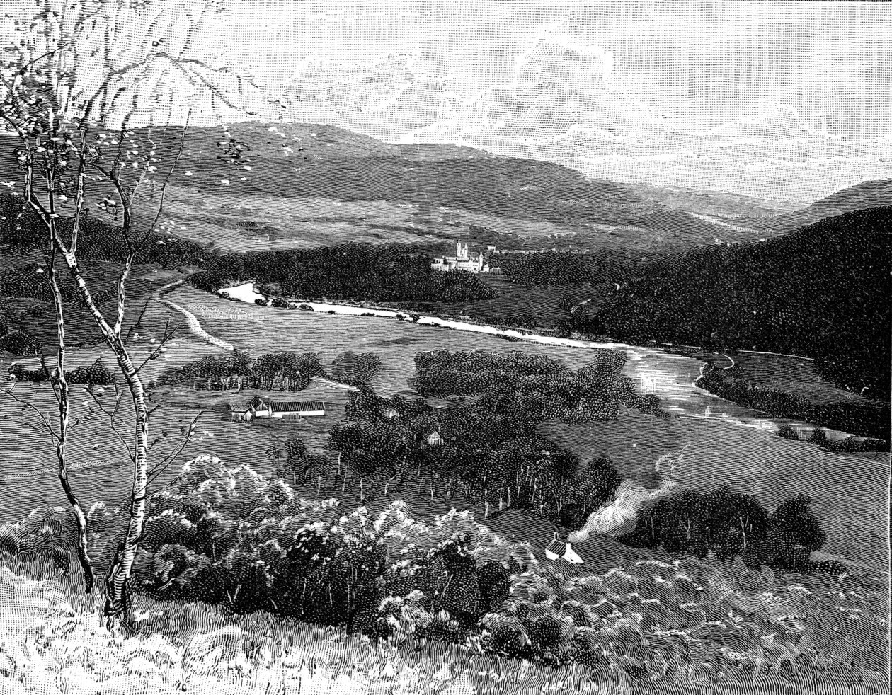 Balmoral kastély Craig Nordie-ból, Skóciából, 1900. alkotó: G. W. Wilson and Company