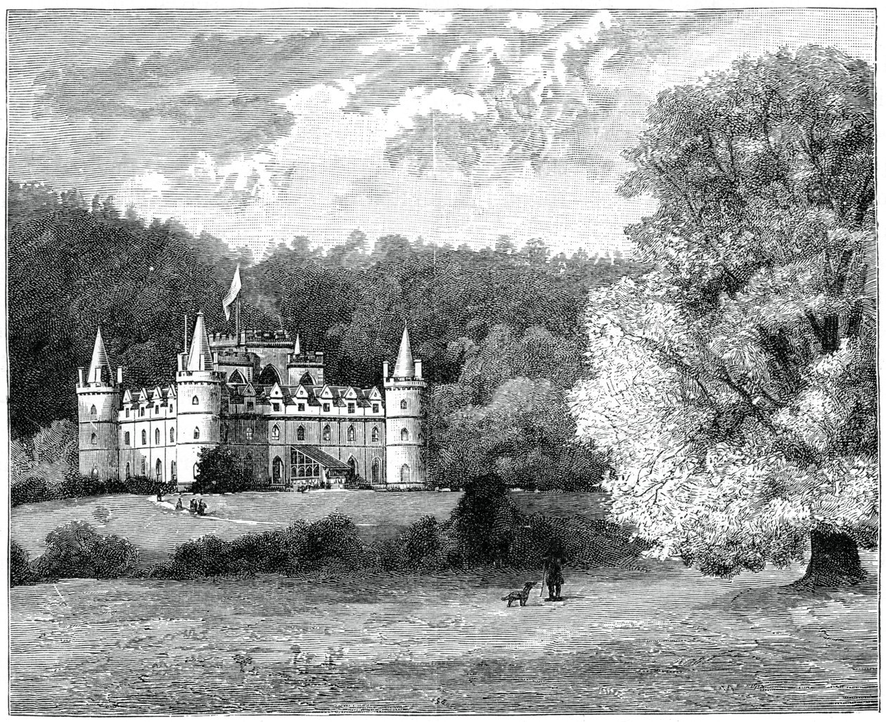 Inveraray kastély, Nyugat-Skócia, 1900. alkotó: G. W. Wilson and Company
