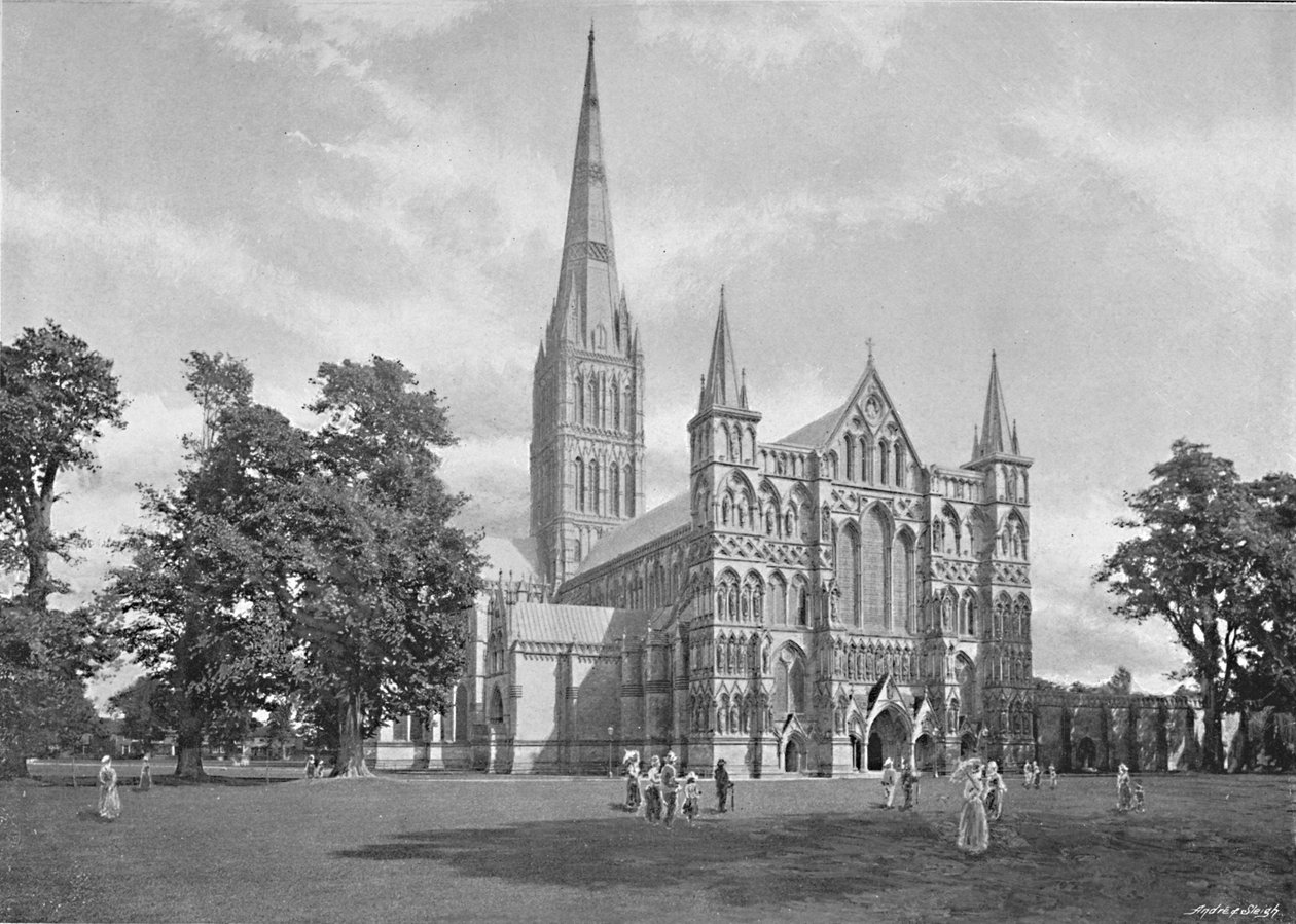 Salisbury katedrális: West Front, 1896 alkotó: G. W. Wilson and Company