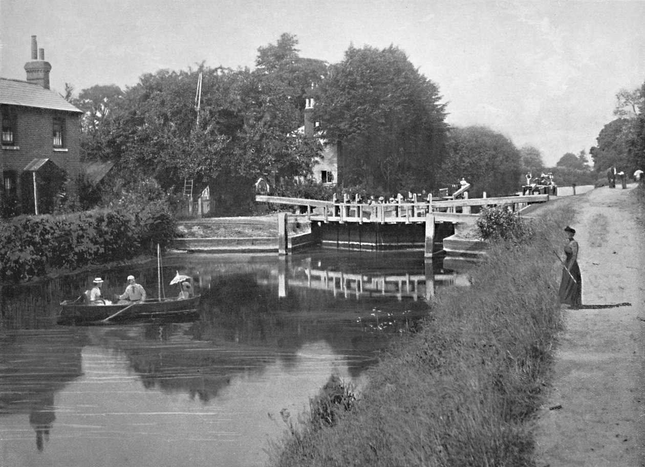Sonning Lock: A Temzén, 1896 alkotó: G. W. Wilson and Company