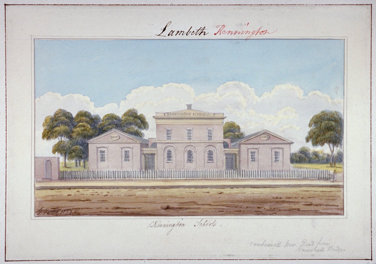 Kennington Schools, Camberwell New Road, Lambeth, London, 1826 alkotó: G Yates