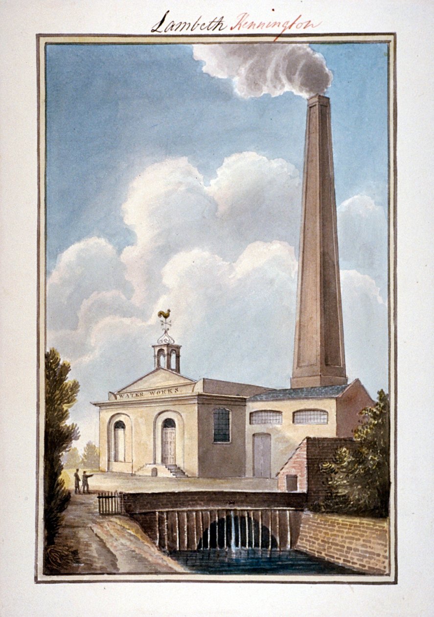New London Waterworks, Vauxhall, Lambeth, London, 1825 alkotó: G Yates