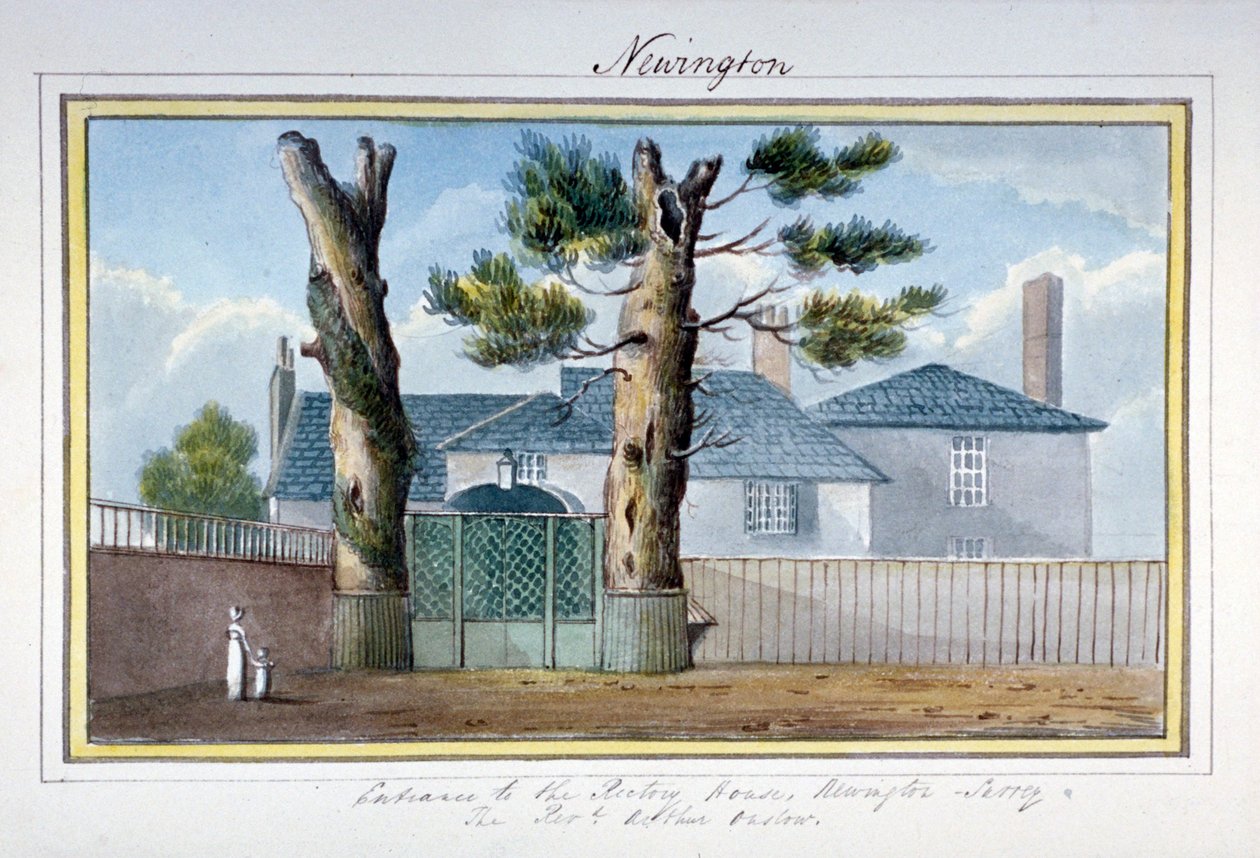 Rektori ház Newington Butts-ban, Southwark, London, 1825 alkotó: G Yates