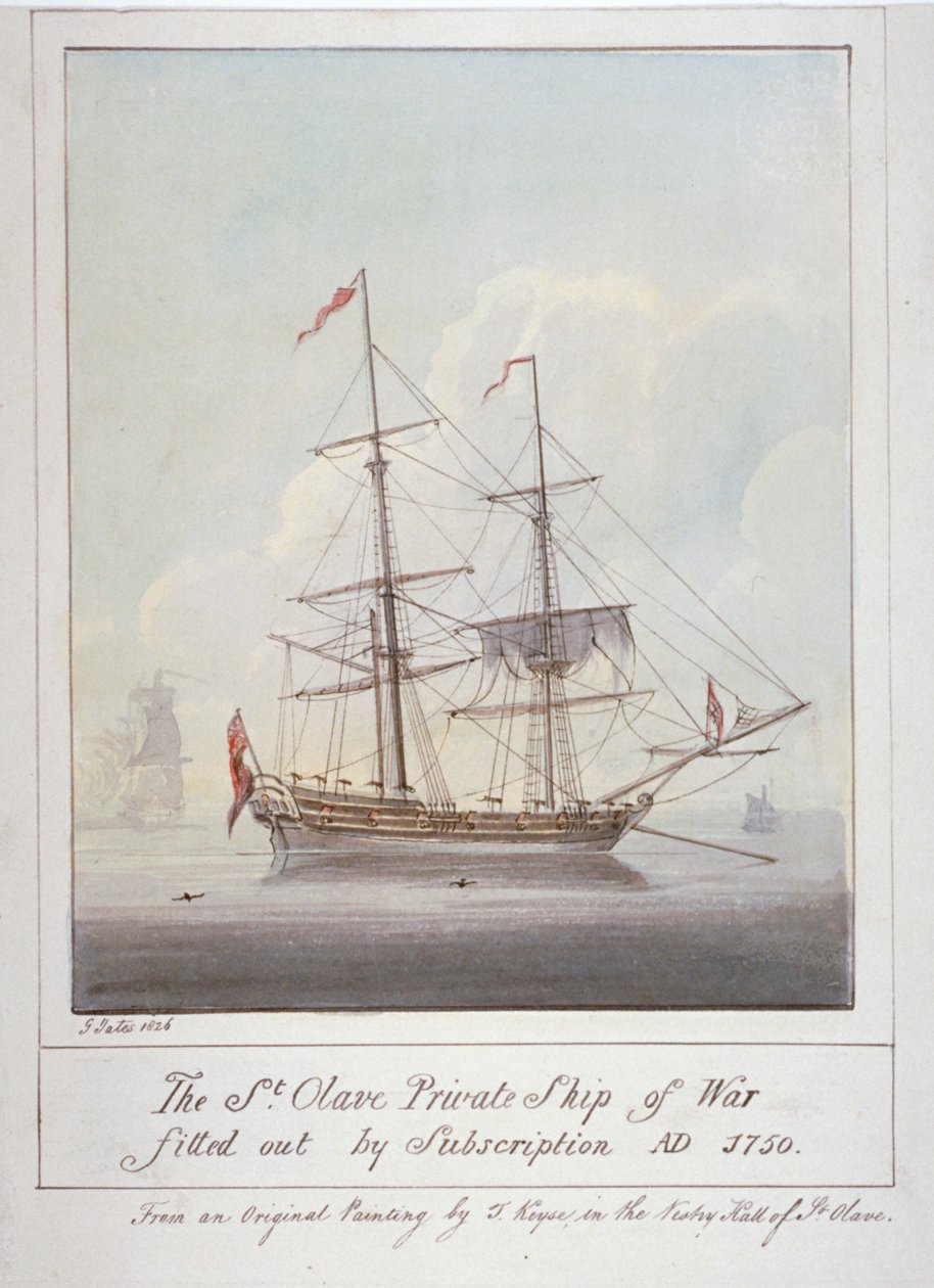 „St Olave” hadihajó, 1826 alkotó: G Yates