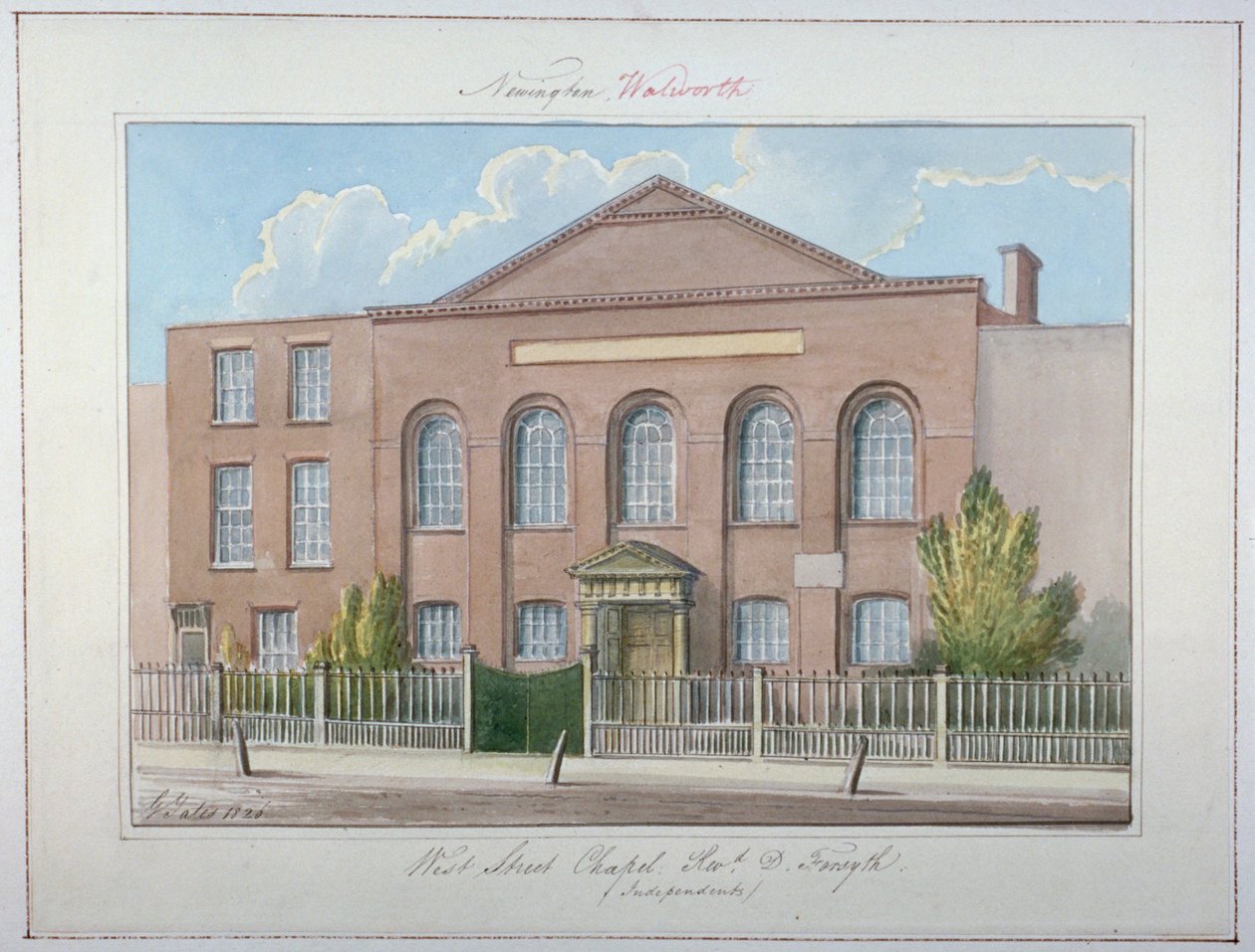 West Street Independent Chapel, Southwark, London, 1826 alkotó: G Yates