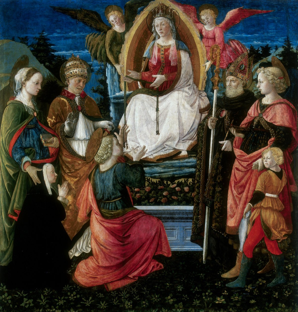 Az Öv Madonnája szentekkel alkotó: G. da and Filippi, C. Carpi