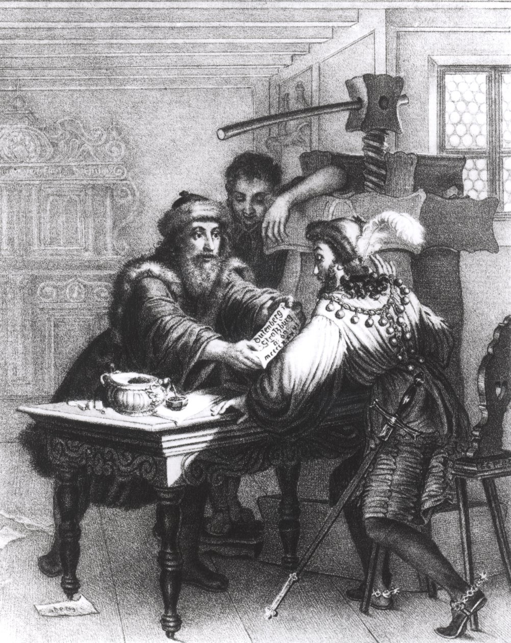 A nyomtatás feltalálása, 1827 alkotó: Gabriel Christophe Guerin