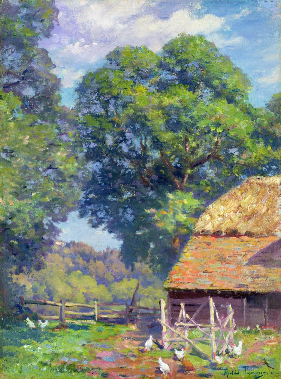 Farmyard baromfival alkotó: Gabriel Edouard Thurner