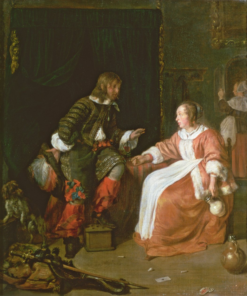 Egy szobalány és egy tiszt, 1660-70 körül alkotó: Gabriel Metsu