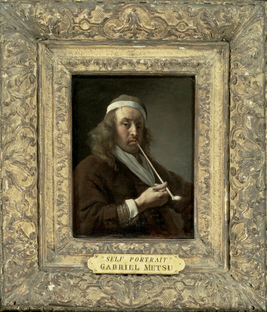 A művésznek mondott férfi portréja (panel) alkotó: Gabriel Metsu