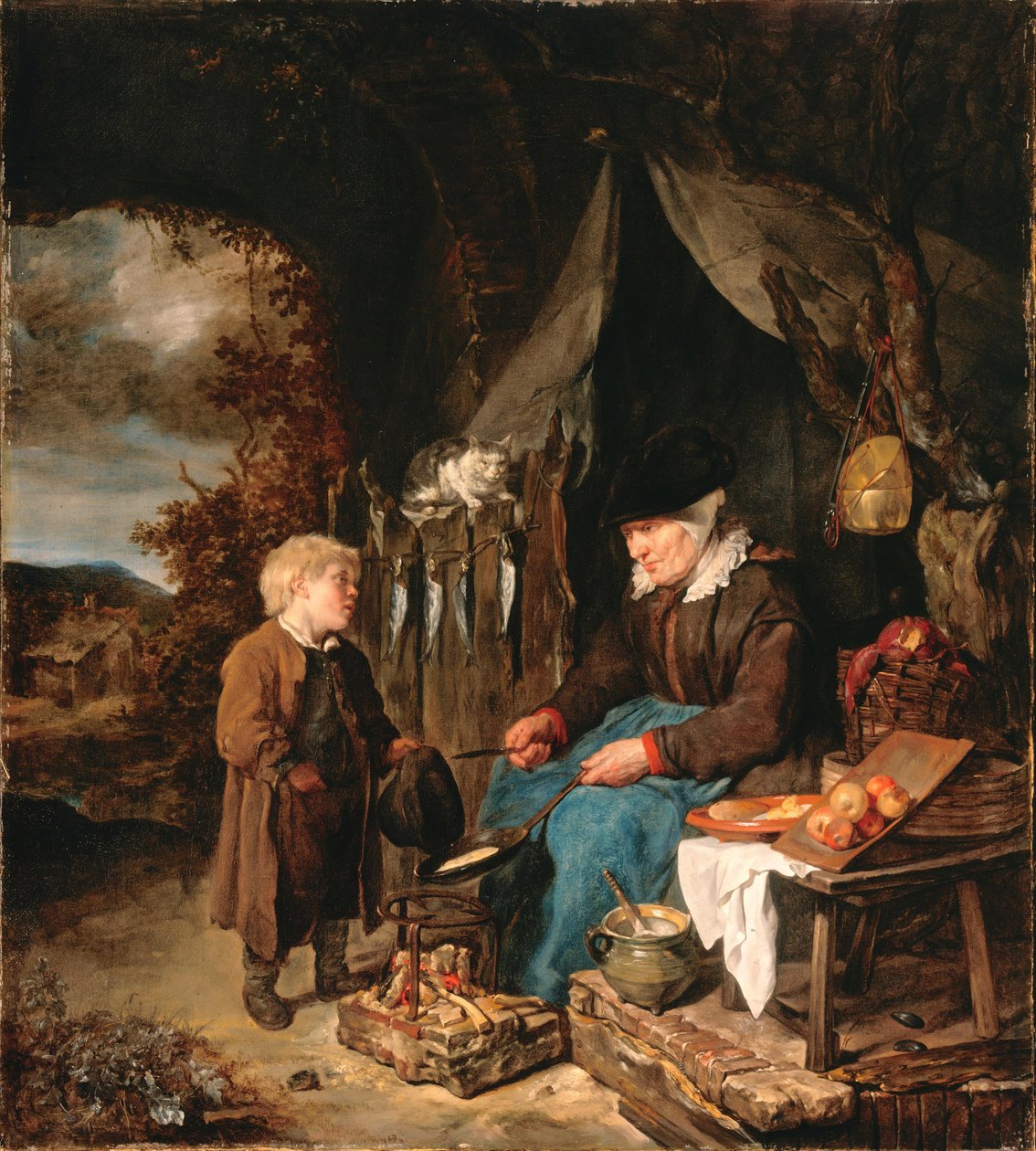 A palacsintasütő fiúval alkotó: Gabriel Metsu
