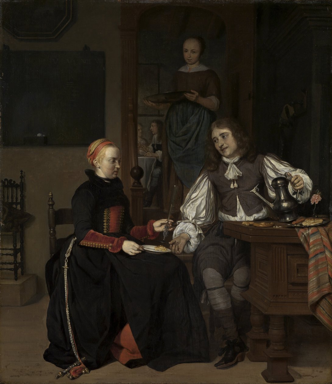 Fiatal pár reggelinél alkotó: Gabriel Metsu