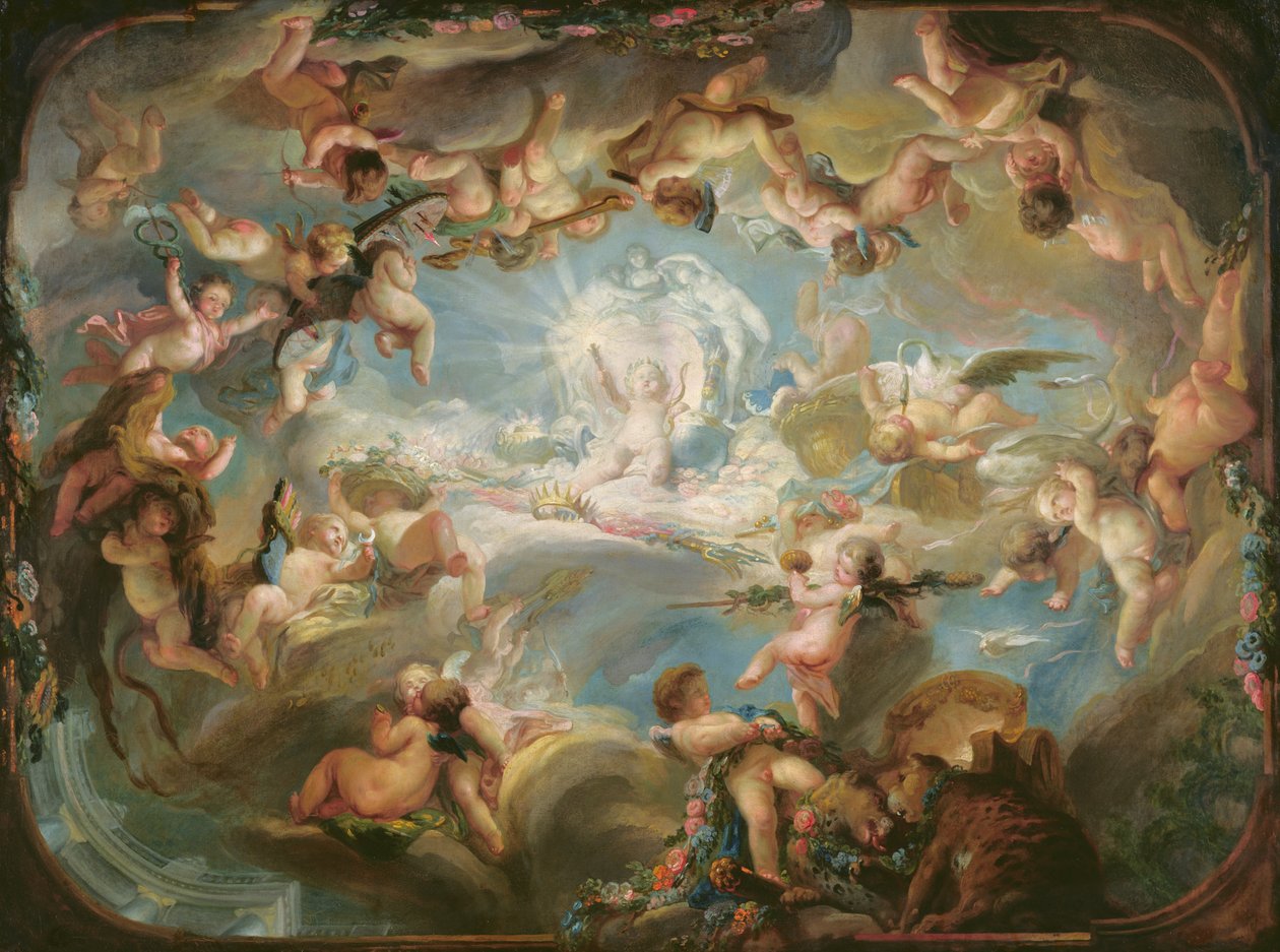 Ámor diadala az összes istenek felett, 1752 alkotó: Gabriel de Saint Aubin