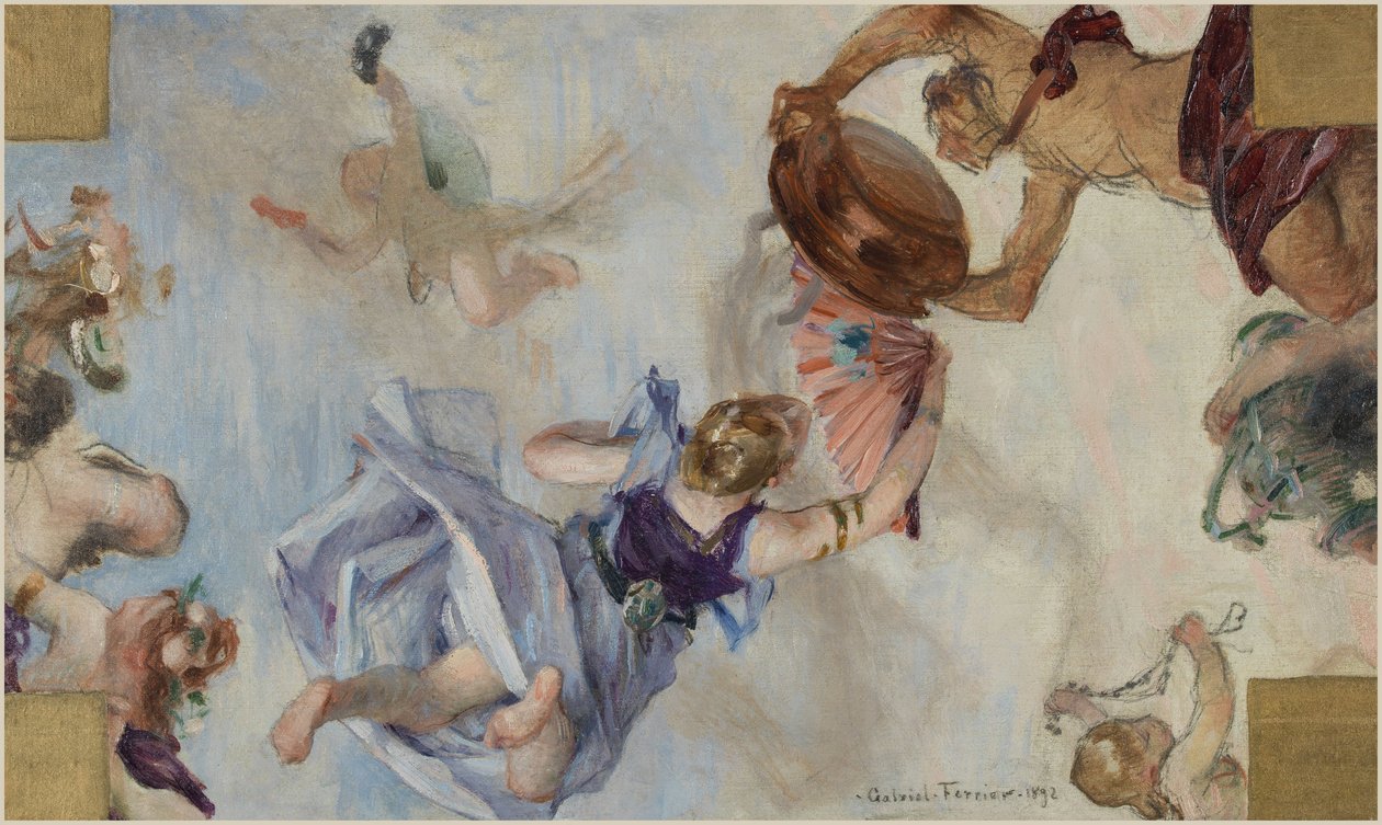Vázlat a párizsi Hôtel de Ville de Paris Salle des Fêtes terme számára: Les Parfums alkotó: Gabriel Joseph Marie Augustin Ferrier