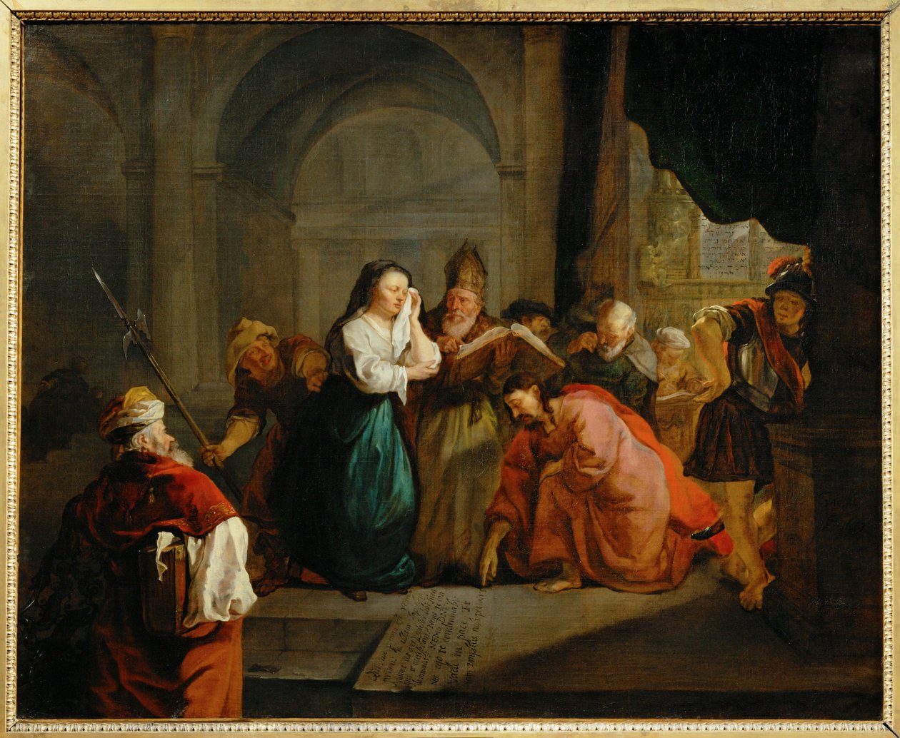 Le Christ et la femme adultere - Krisztus és a házasságtörő nő ... alkotó: Gabriel (attr. to) Metsu