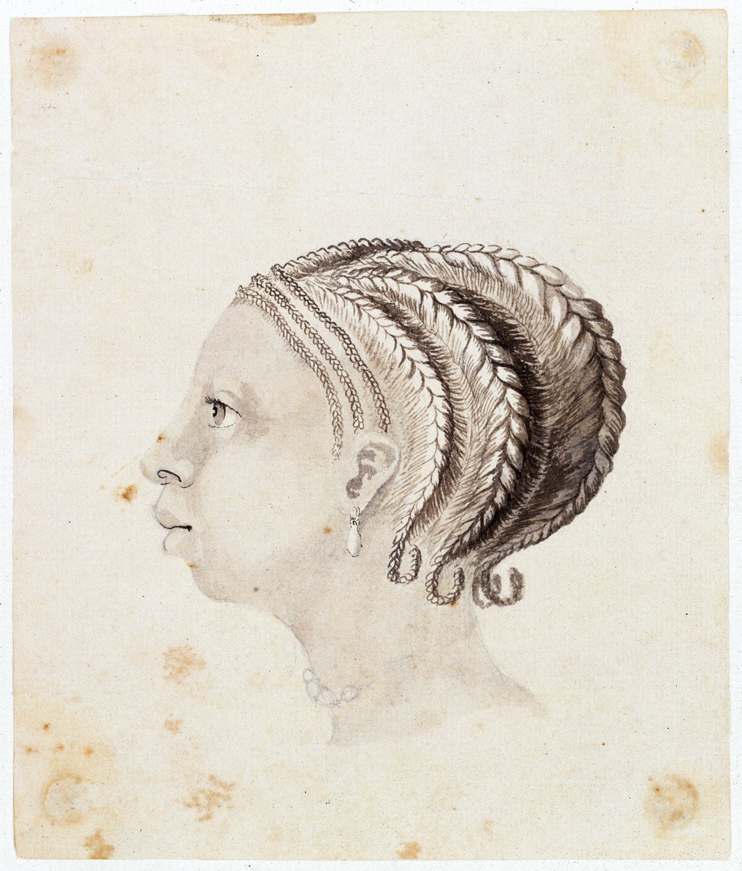 Nyugat-afrikai nő feje, 1775 körül (akvarell) alkotó: Gabriel Bray