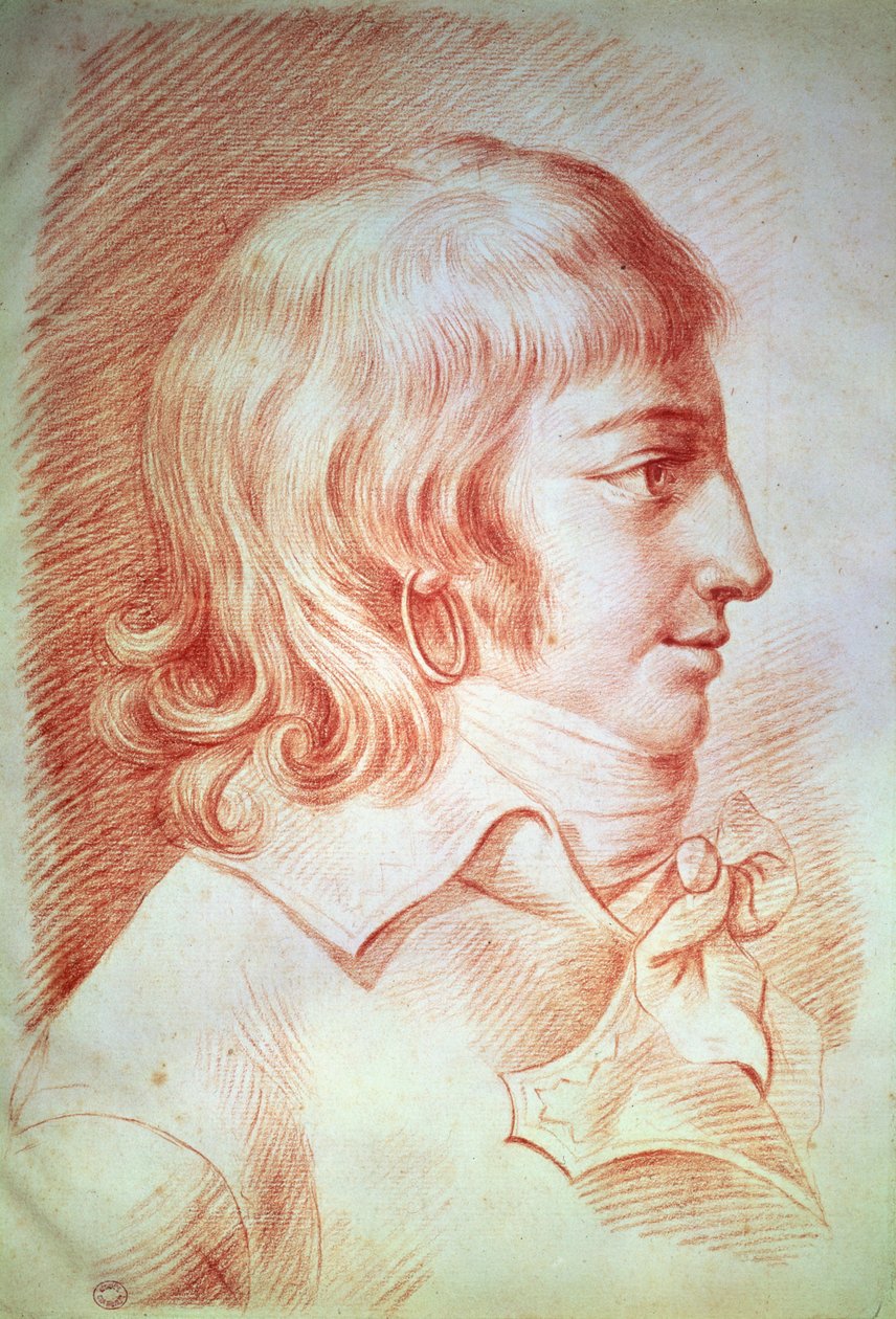 Louis-Antoine-Leon de Saint-Just (1767-94) (piros kréta papíron) alkotó: Gabriel Christophe Guerin